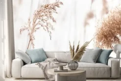 Naklejka: Pole suchej trawy zbliżenie naturalnej faktury