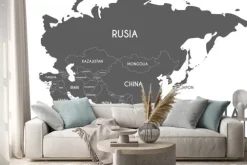 Naklejka: Polityczna azja mapa wektorowa ilustracja odizolowywająca na