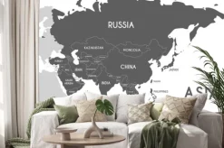 Naklejka: Polityczna mapa azji ilustracji samodzielnie na białym tle. edytowalne