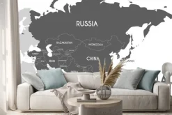 Naklejka: Polityczna mapa azji ilustracji samodzielnie na białym tle. edytowalne