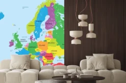 Naklejka: Polityczna mapa europy z nazwami państw po angielsku