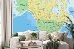 Naklejka: Polityczna mapa ameryki północnej z państwami