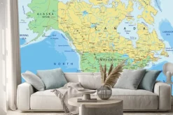 Naklejka: Polityczna mapa ameryki północnej z państwami