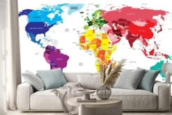 Naklejka: Polityczna mapa świata