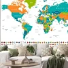 Naklejka: Polityczna mapa świata z wykazem flag państw