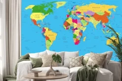 Naklejka: Polityczna mapa świata