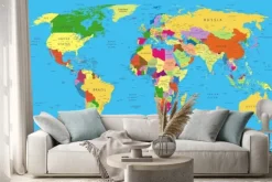 Naklejka: Polityczna mapa świata