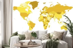 Naklejka: Polityczna pusta mapa świata ilustracji wektorowych z różnymi