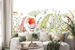 Naklejka: Polne kwiaty w stylu retro