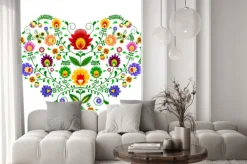 Naklejka: Polski folklor - wzór w kształcie serca