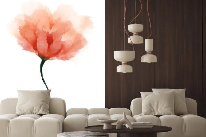 Naklejka: Pomarańczowy kwiat w stylu akwareli