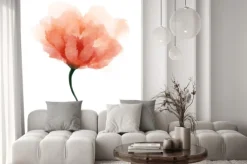 Naklejka: Pomarańczowy kwiat w stylu akwareli