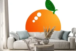 Naklejka: Pomarańczowy owoc wyizolowanych