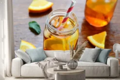 Naklejka: Pomarańczowy zimny napój