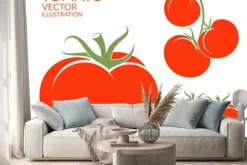 Naklejka: Pomidor. wyizolowane z warzyw na białym tle