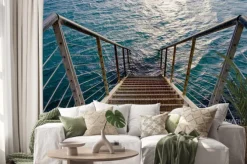 Naklejka: Pomost ze schodami do wody