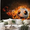 Naklejka: Płonąca piłka nożna
