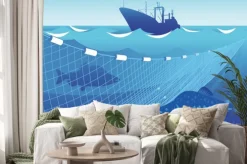 Naklejka: Połowy w morzu