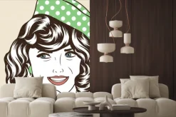 Naklejka: Pop art ilustracji dziewczynki