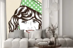 Naklejka: Pop art ilustracji dziewczynki