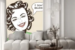 Naklejka: Pop art ilustracji dziewczynki z dymkiem