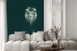 Naklejka: Portret pięknej lwa, lwa w ciemności