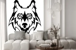 Naklejka: Portret wilka w stylu tribal