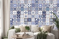 Naklejka: Portugalskie płytki z tradycyjną mozaiką