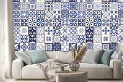 Naklejka: Portugalskie płytki z tradycyjną mozaiką