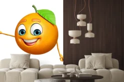 Naklejka: Postać z kreskówki z pomarańczy