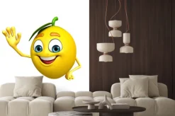 Naklejka: Postać z kreskówki z cytryny