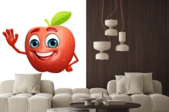 Naklejka: Postać z kreskówki z jabłek owoców
