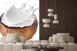 Naklejka: Powitalny mleka kokosowego z wewnątrz.