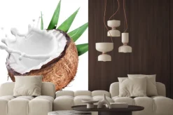 Naklejka: Powitalny mleka kokosowego z wewnątrz.