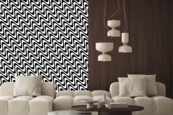 Naklejka: Powtarzanie czarno-biały wzór fali