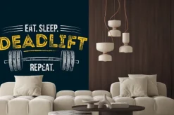 Naklejka: Powtórzyć martwego snu. siłownia motywacyjny cytat z grunge efekt