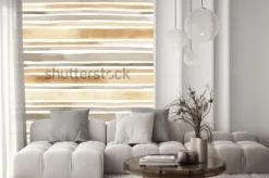 Naklejka: Poziome beżowe paski w stylu akwareli