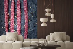 Naklejka: Pralnia wędzona kiełbasa wieprzowa leżącego na kamienne płyty