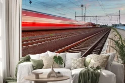 Naklejka: Prędkość pociągu na stacji