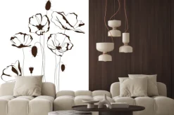 Naklejka: Projektu poppy, kwiatów w tle