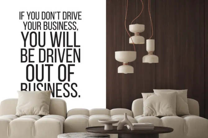 Naklejka: Prosty klasyczny plakat motywacyjny dla biznesu