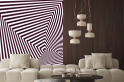 Naklejka: Prosty streszczenie tle paski piramidalnej. złudzenie optyczne