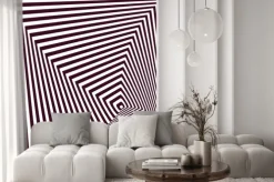 Naklejka: Prosty streszczenie tle paski piramidalnej. złudzenie optyczne