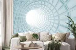 Naklejka: Przechodząc niebieskim tunelu wnętrze z wytłaczanych płytek