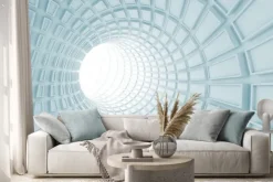 Naklejka: Przechodząc niebieskim tunelu wnętrze z wytłaczanych płytek