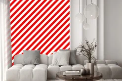 Naklejka: Przekątna paskiem czerwono-biały wzór wektora