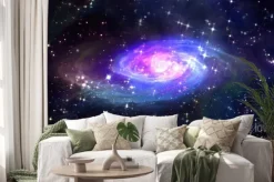 Naklejka: Przestrzeń niebieska galaktyka w przestrzeni.