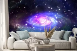 Naklejka: Przestrzeń niebieska galaktyka w przestrzeni.