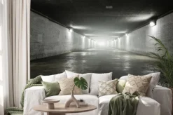 Naklejka: Pusty tunel ze światłem