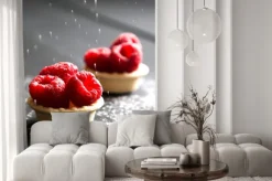 Naklejka: Pyszne desery tarty ze świeżych malin